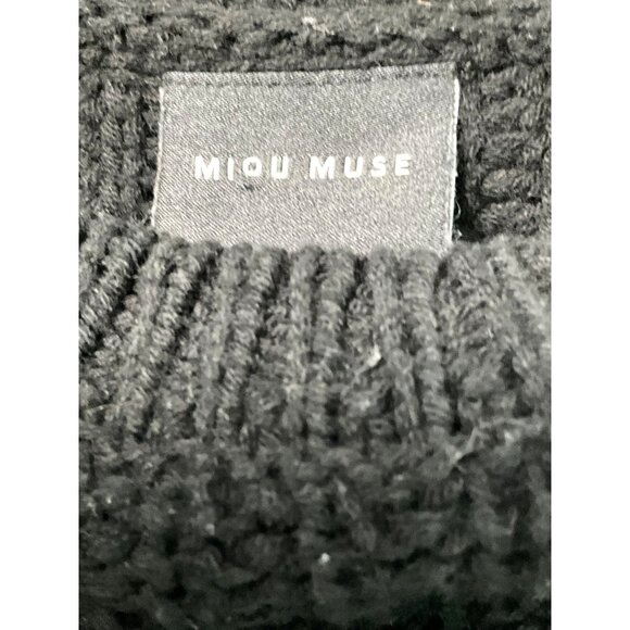 Anthropology Miou Muse Women's Two-Tone Chunky Knit Sweater Black & Beige Small‎ - Picture 3 of 8